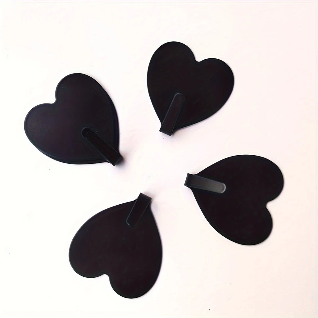 Heart-shaped adhesive hooks, wall hooks, heavy-duty hooks suitable for keys, hats, towels, bathroom supplies and household items Qme