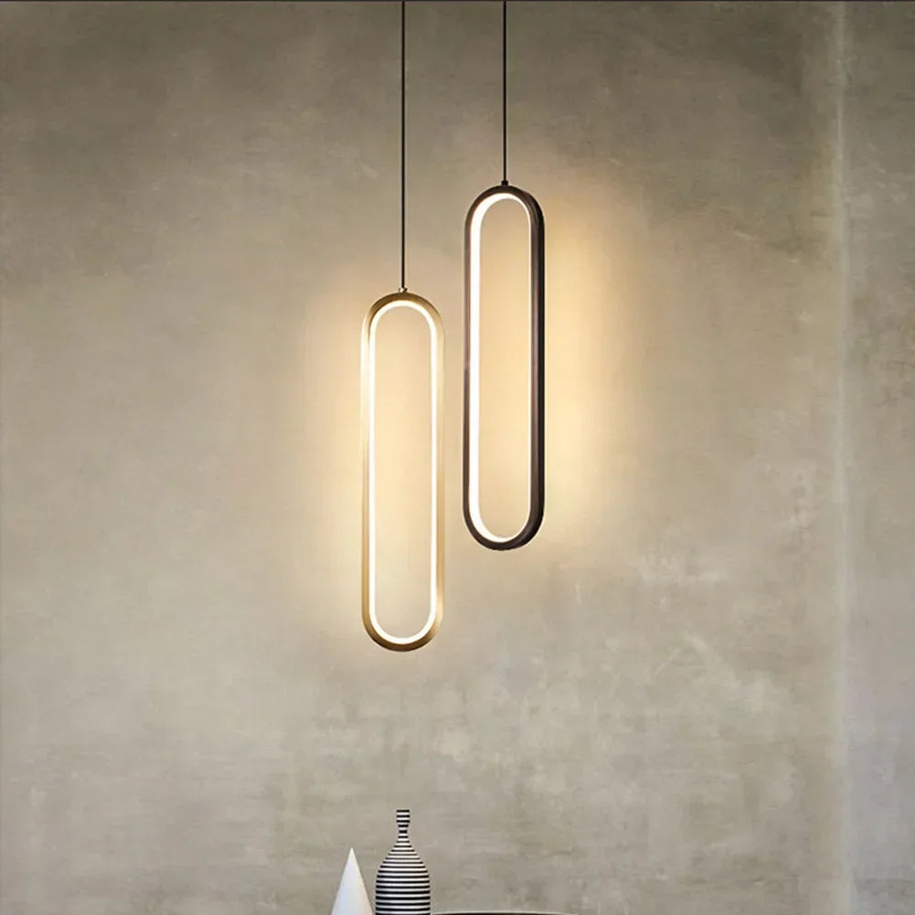 Modern Minimalist Pendant Light Nordic Living Room Kitchen Villa Loft Ceiling Hanging Light Indoor Staircase LED Long Chandelier Qme