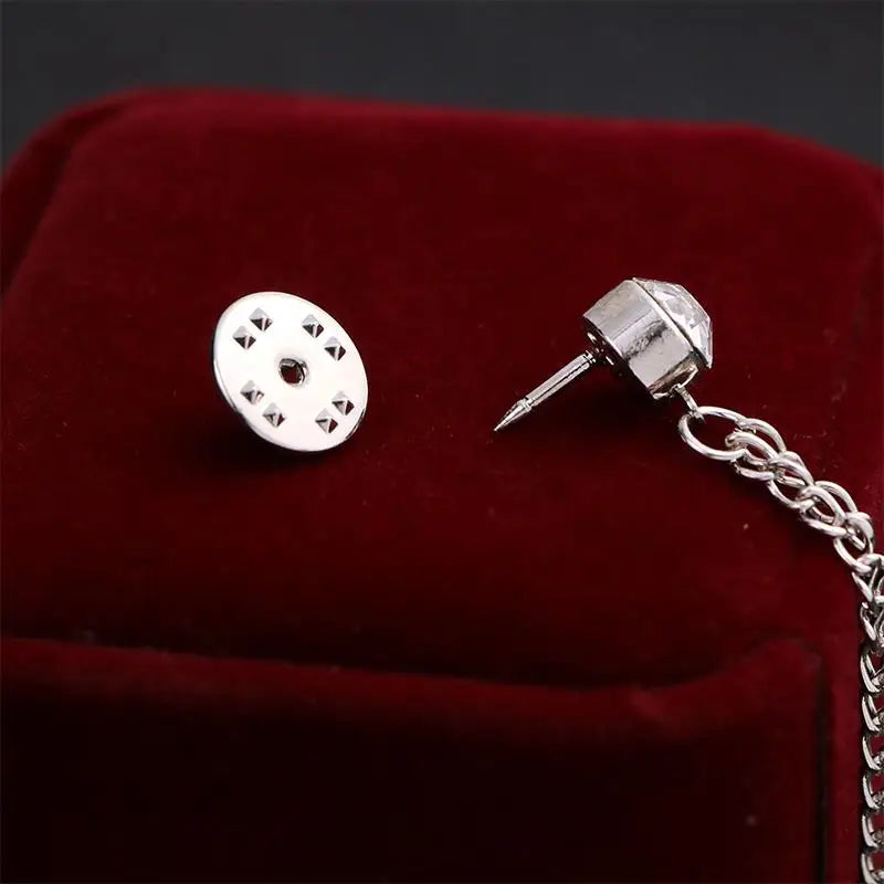 Angel Wings Tassel Chain Lapel Pin, Luxury Metal Feather Unisex Brooch Jewelry Gifts for Men Women Qme