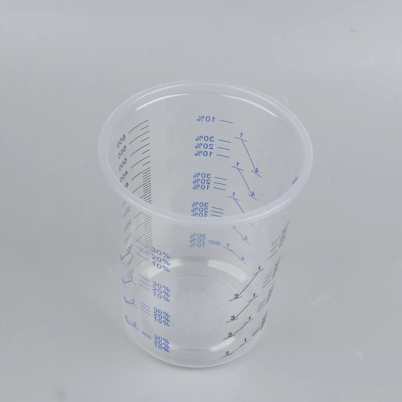 10/50pcs Paint Mixing Calibrated Cup Plastic Paint Mixing Cups 600ml Mixing Pots Qme