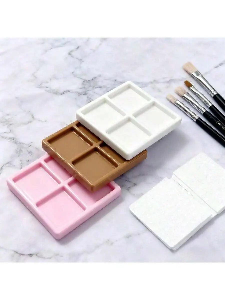 Plastic Nail Palette Gel Polish Pallet Mixing Drawing Paint Plate Pad Qme