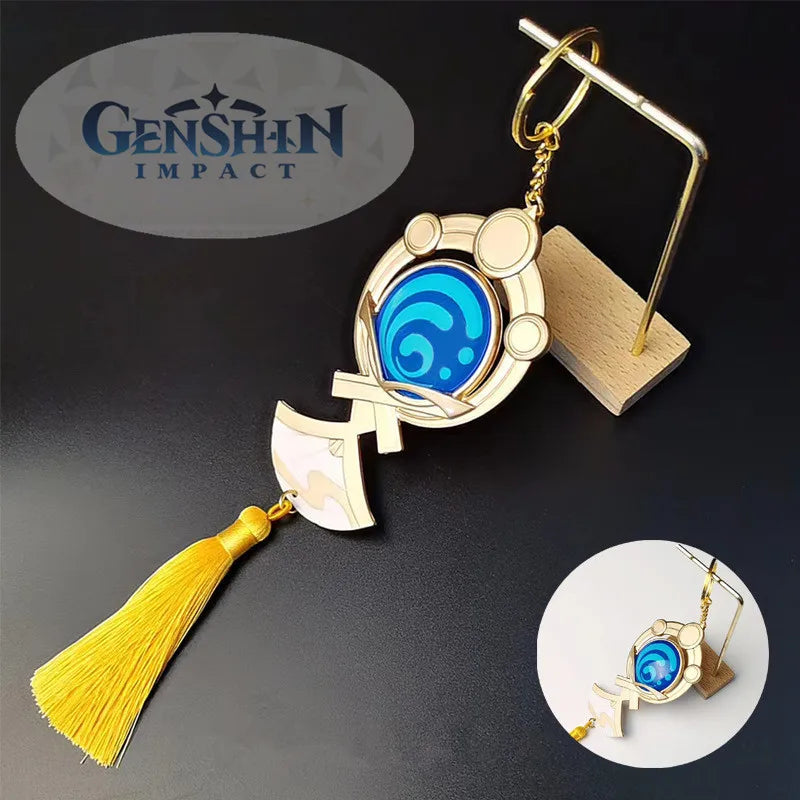God Eye Keychain Cosplay Anime Role Kamisato Ayato Game Genshin Impact Vision Alloy Pendant Fashion Accessory Jewelry Prop Gift Qme