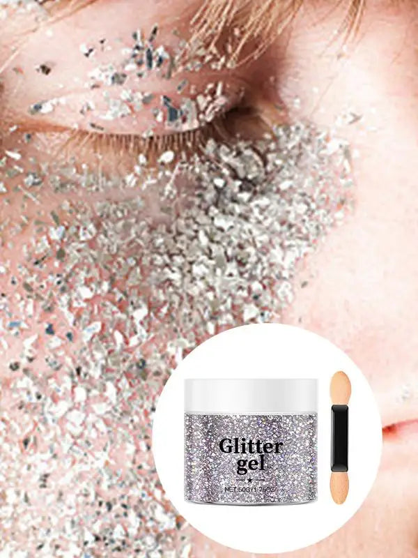 Eye Glitter Nail Hair Body Face Gel Natural Glitter Makeup Eye Glitter Face Body Lip Glitter Eyeshadow Polarizing Stage Makeup Qme