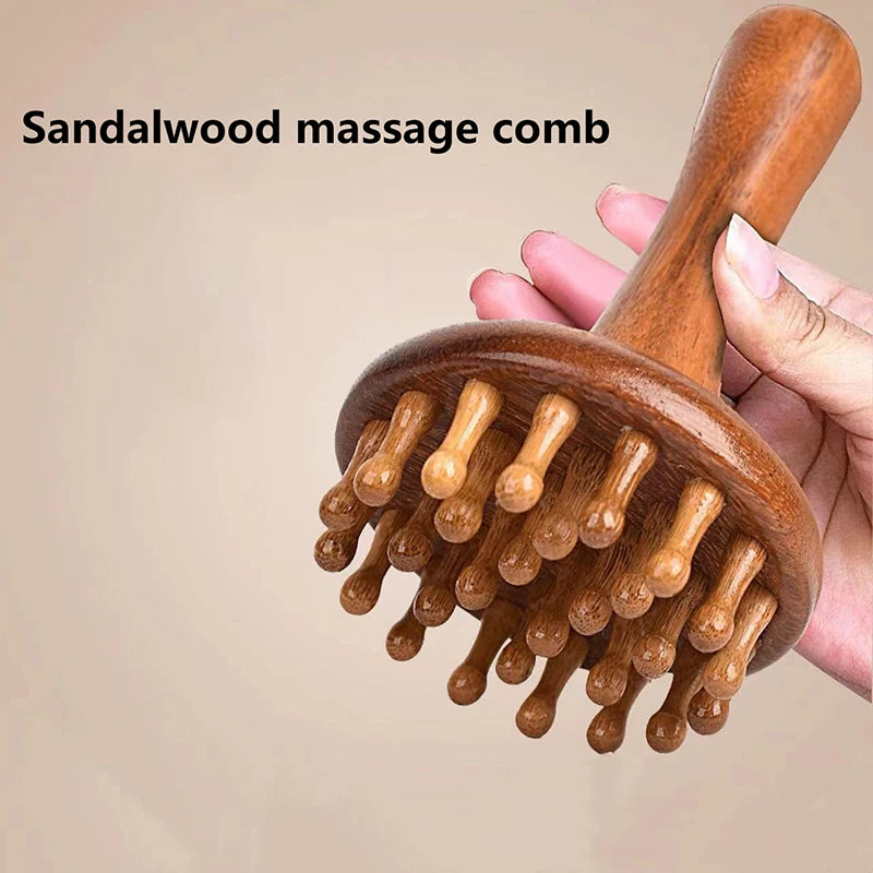 Sandalwood Gua Sha Massage Tool Multi-use Wooden Comb Meridian Qme