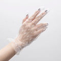 1 Pair Women Sexy Lace Fashion Black Gloves Transparentes Mesh Tulle Qme WHITE One Size