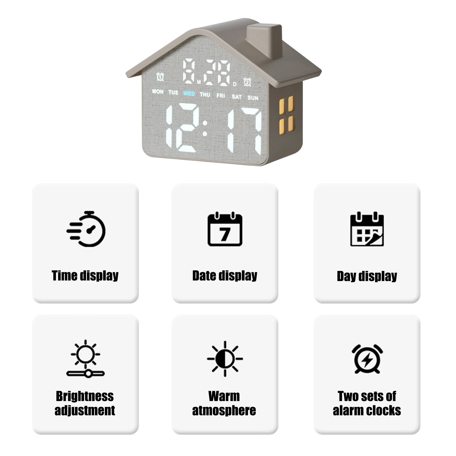 LED Electronic Table Clock USB Charging Multi-Functional House Clocks Creative Bedside Ornaments for Home Office Desk Decoration Qme