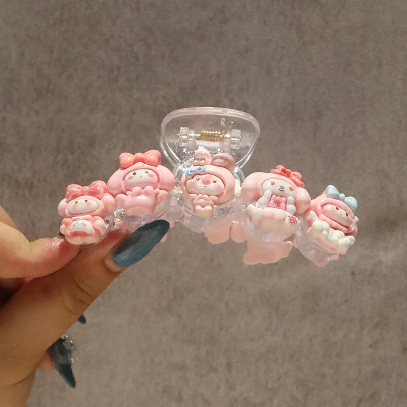 Hello Kitty Kuromi Handmade DIY Clips Student Hair Accessories Smooth Qme 4