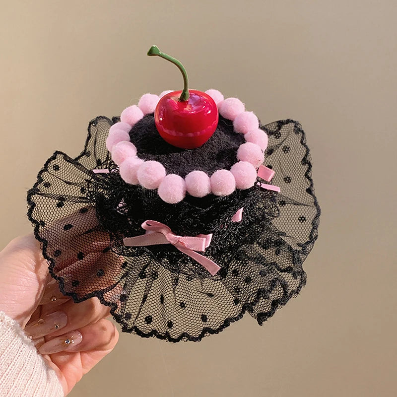 Lolita Lace Cake Hair Clip Cute Children Hairpins Headdress Qme 02