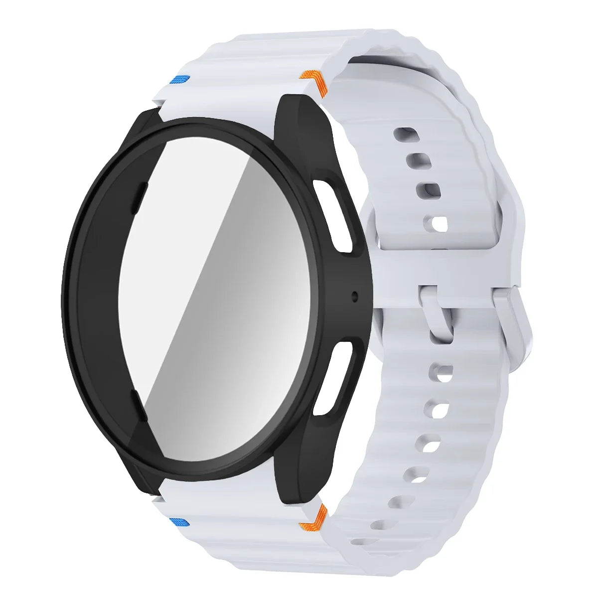 Silicone Strap for Samsung Watch 7 6 5 4 40mm 44mm 5Pro 45mm Band With Case Screen Protector Bumper cover for Wrist Accessories Qme