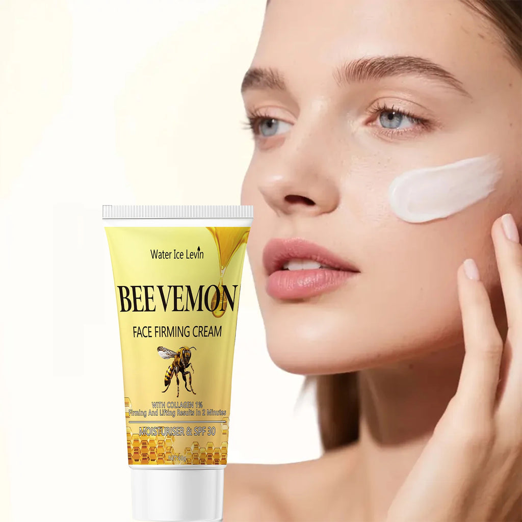 Bee Venom Face Firming Cream with 1% Collagen - Lifting & SPF 30 Moisturizer for Visible Results in 2 Minutes. Qme