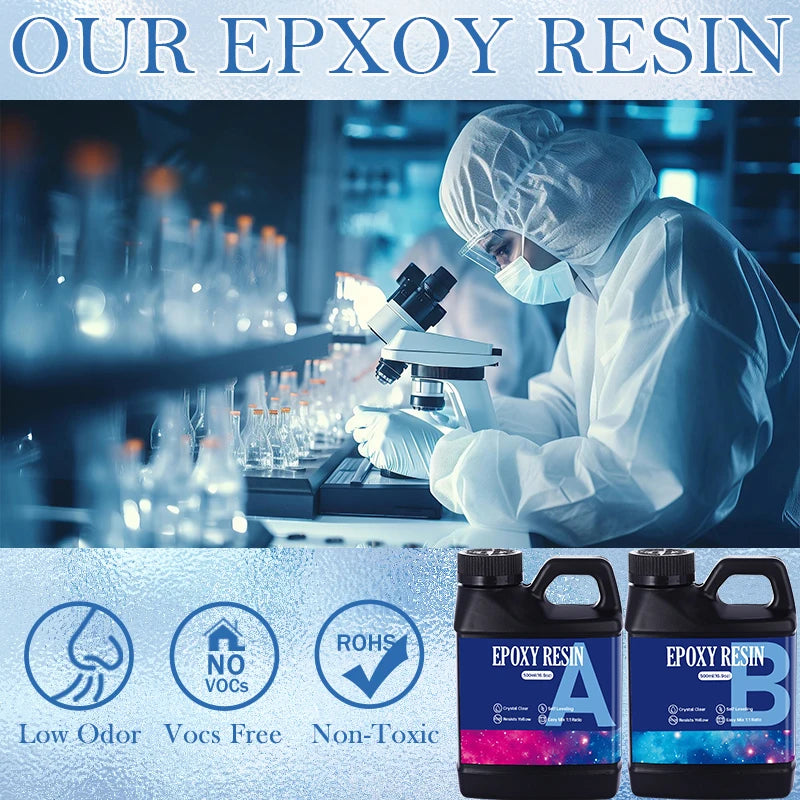 Fast Curing 1:1 Crystal Clear Epoxy Resin Kit Heat Resistant Casting Coating Resin for Art DIY Craft Jewelry Wood Table Top Qme