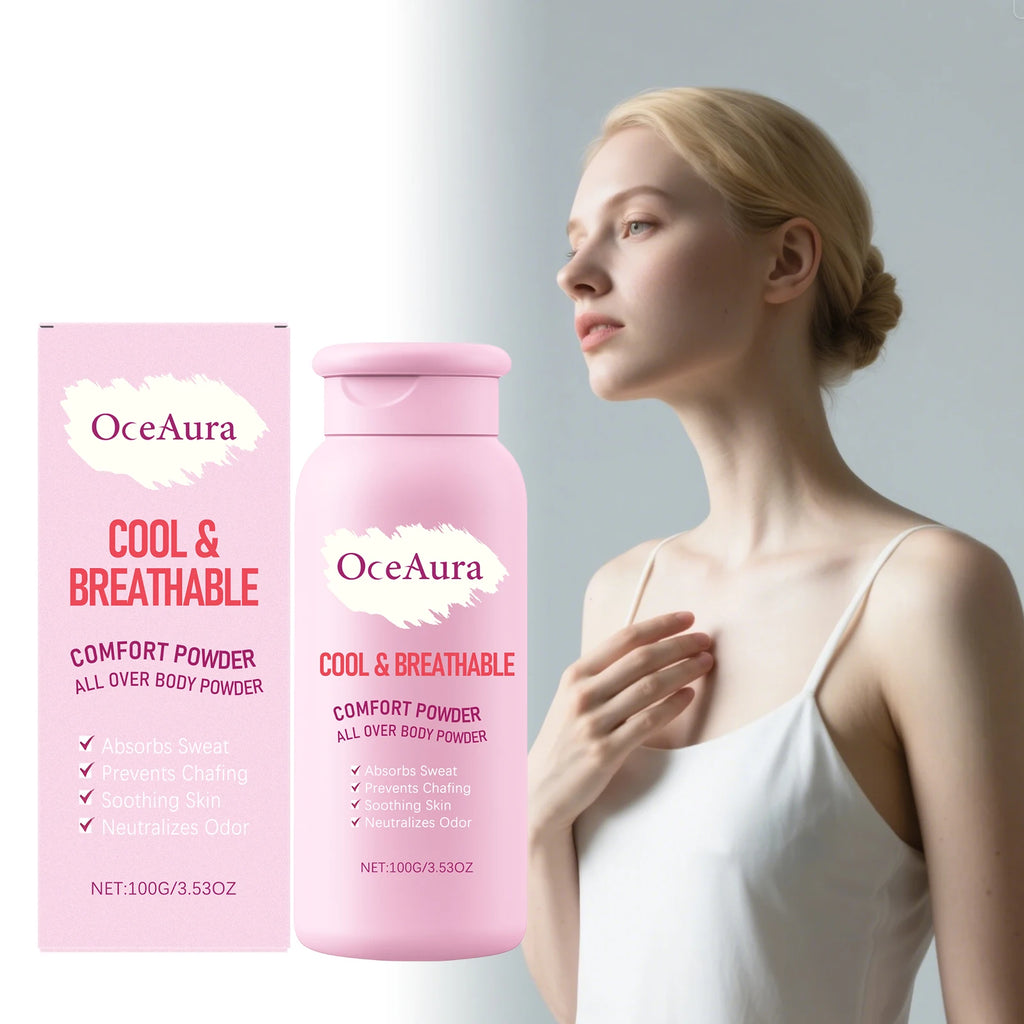 Talcum Powder for Body Cleaning Absorb Sweat Reduce Friction Increase Skin Comfort Anti Heat Rash Keep Skin Refreshing Powder Qme