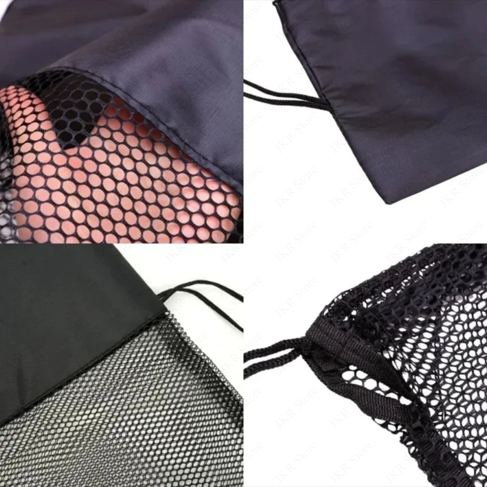 Lightweight Mesh Sports Ball Carry Backpack Drawstring Storage Bag For Basketball Football Volleyball Daily Gym Practice Use Qme