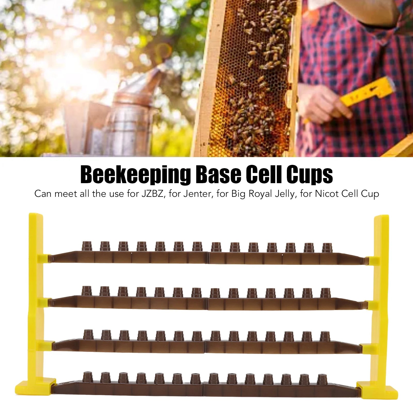 Queen Bee Rearing Base Cell Bar Frames Multifunctional Beekeeping Base Cell Cups Beekeeping Equipment Queen Bee Base Cell Bar Qme