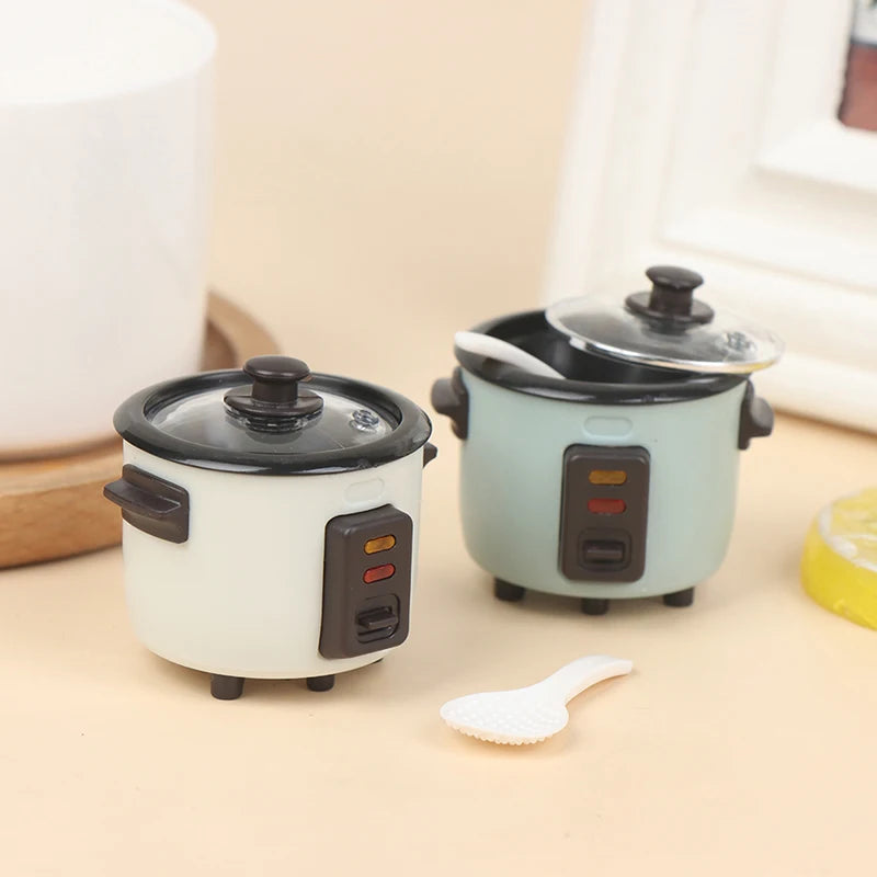1 12 Miniature Dollhouse Rice Cooker Spoon Kitchen Model Kitchenware Qme