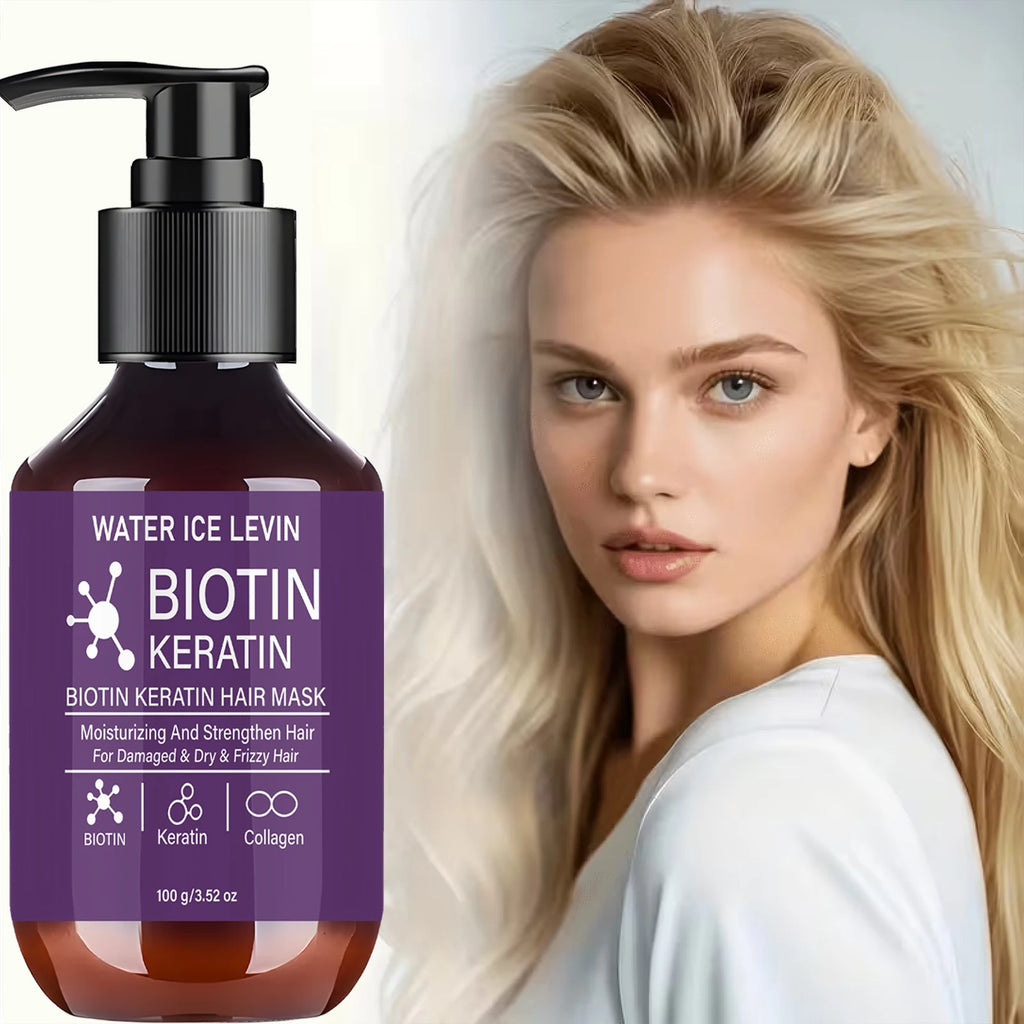 Keratin Biotin Hair Mask, Strengthening & Smoothing Treatment for Dry, Frizzy Hair Qme