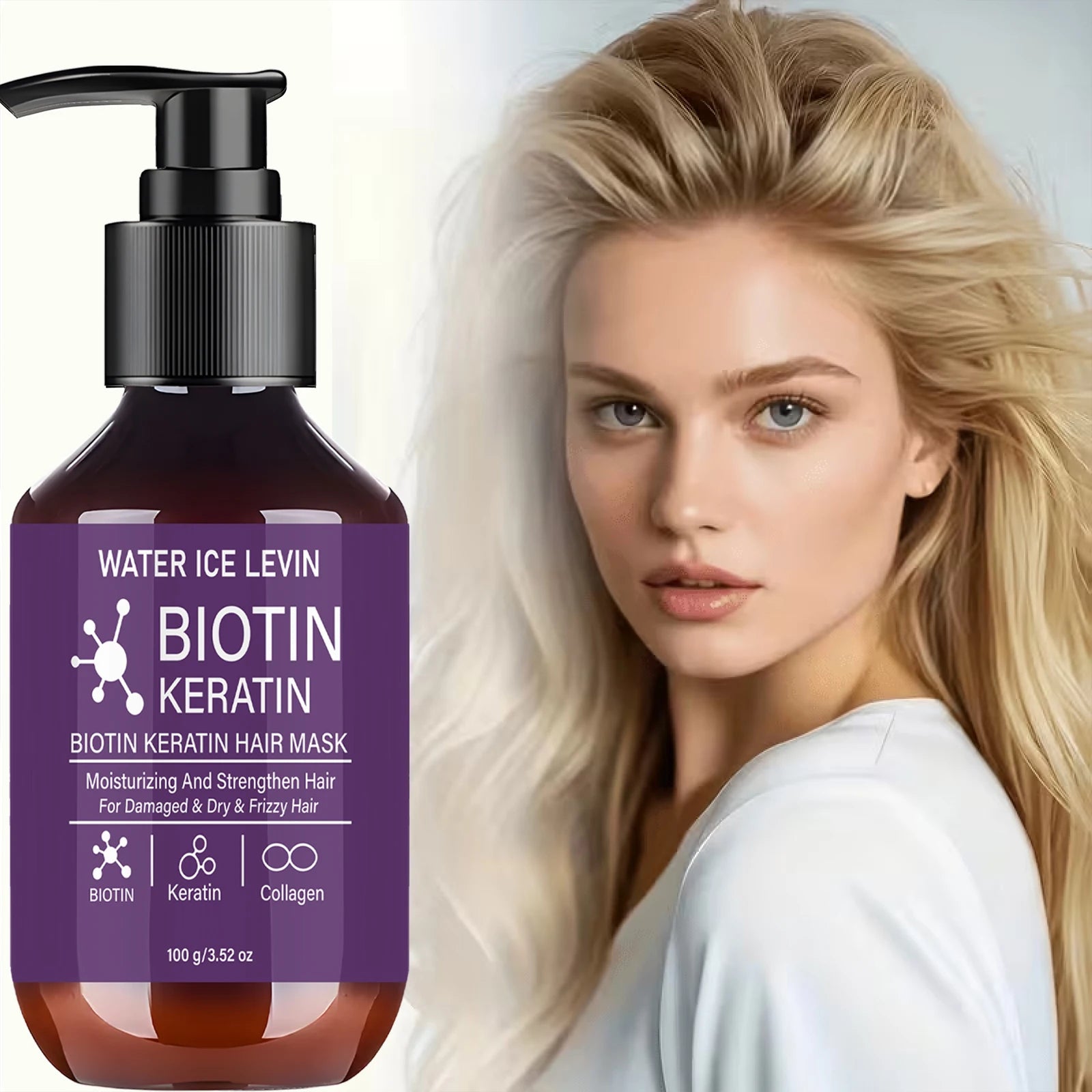Keratin Biotin Hair Mask, Strengthening & Smoothing Treatment for Dry, Frizzy Hair Qme