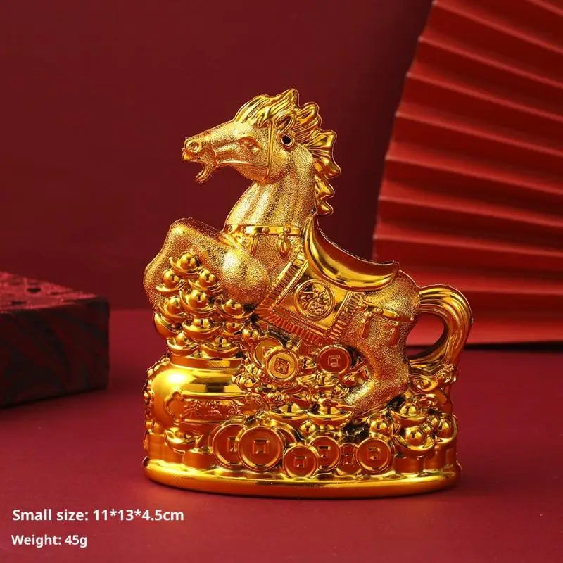 Creative Horse Ornament Lucky Traditional Home Statue Ingot Can Be Rotated Home Decoration Office Desktop Decoration Qme A3