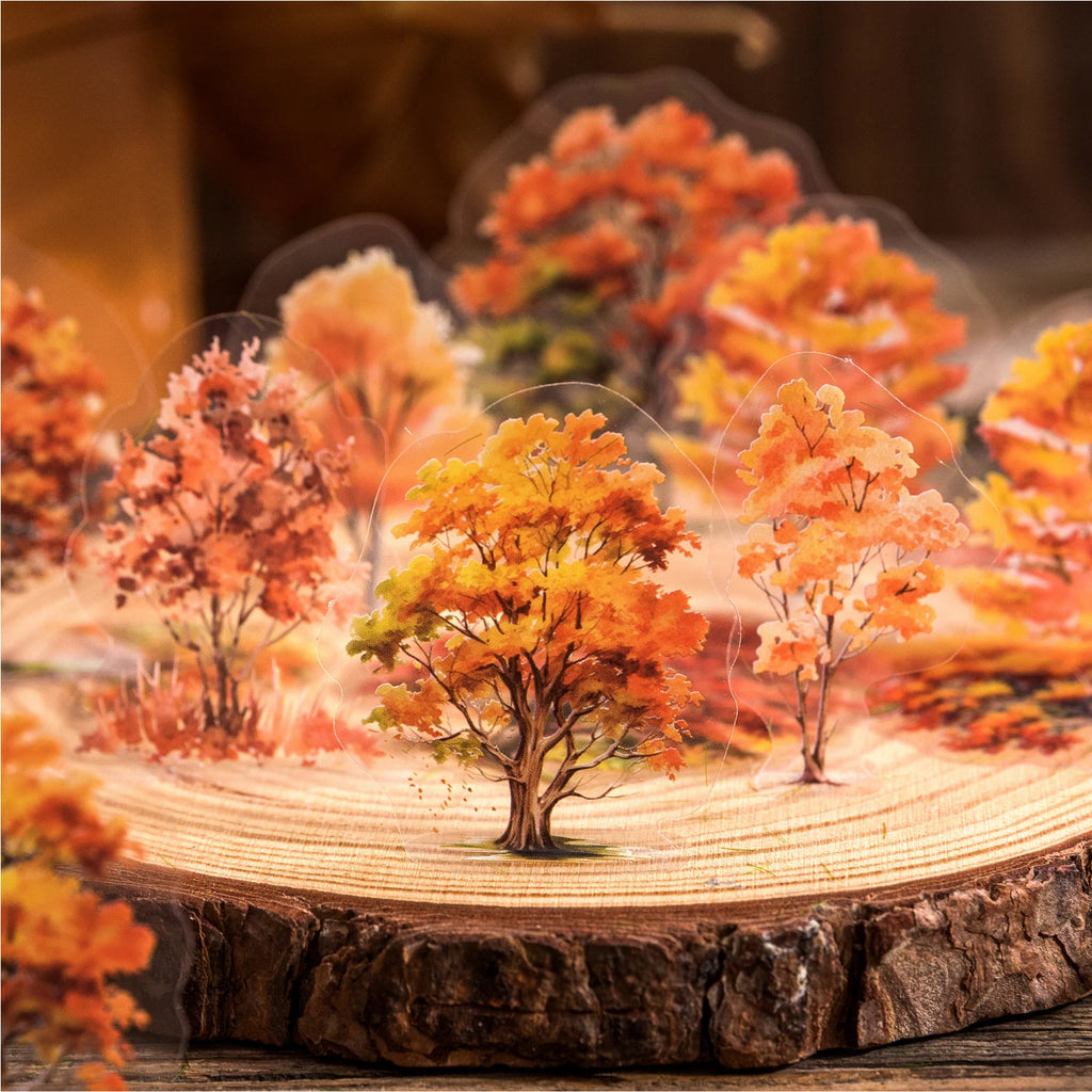 40pcs/pack PET Forest scenery Stickers Aesthetics Stationery DIY Scrapbooking Materials Collage Junk Journal Decor Stickers Qme