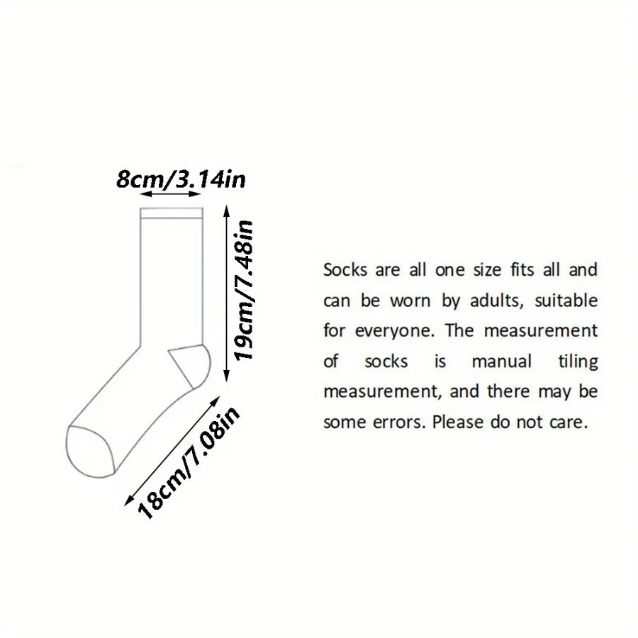 Vintage Fair Isle Crew Socks, Retro Ethnic Pattern Cotton Socks, Warm Winter Casual Slouch Socks for Women Qme