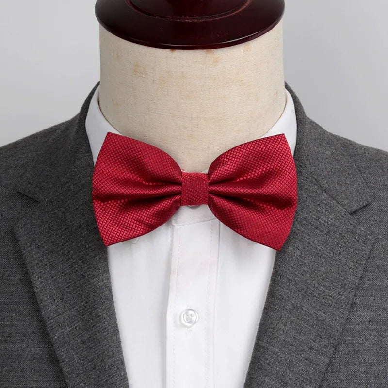 Men Bowtie Plaids Classic Fashion Wedding Party Formal Cufflinks Bow Qme