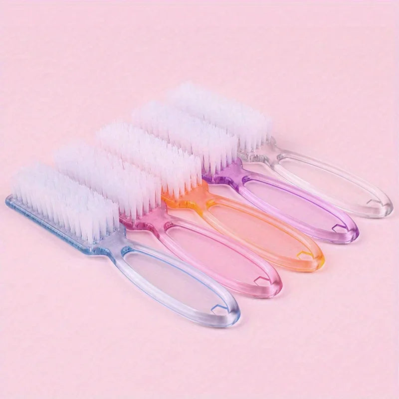 2PCS Nail Art Brush Long Handle Brush Square Head Multifunctional Nail Dust Manicure Dust Cleaning Brush Qme