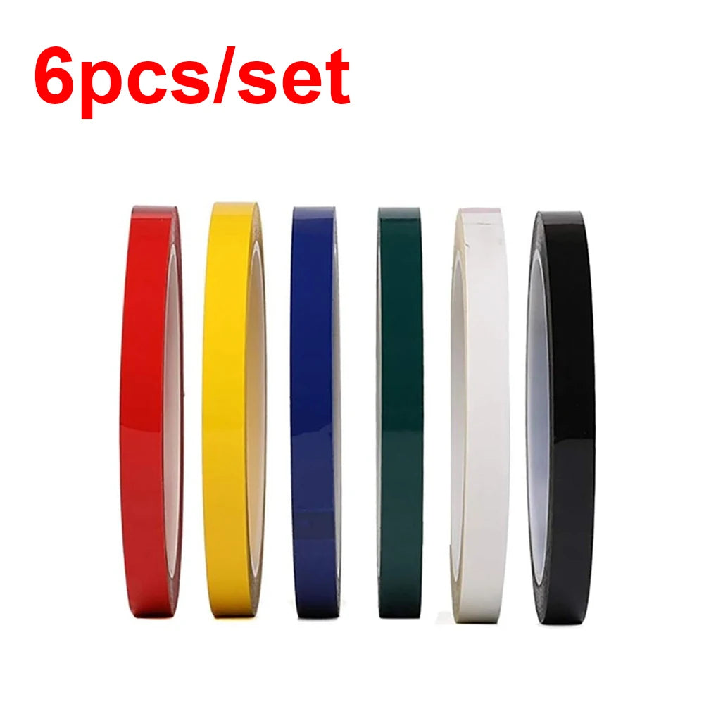 Multi Color PET Desktop Positioning Tape 5S Management Identification Tape For Office Workshop Floor Wall Marking Line Tape Qme 6pcs