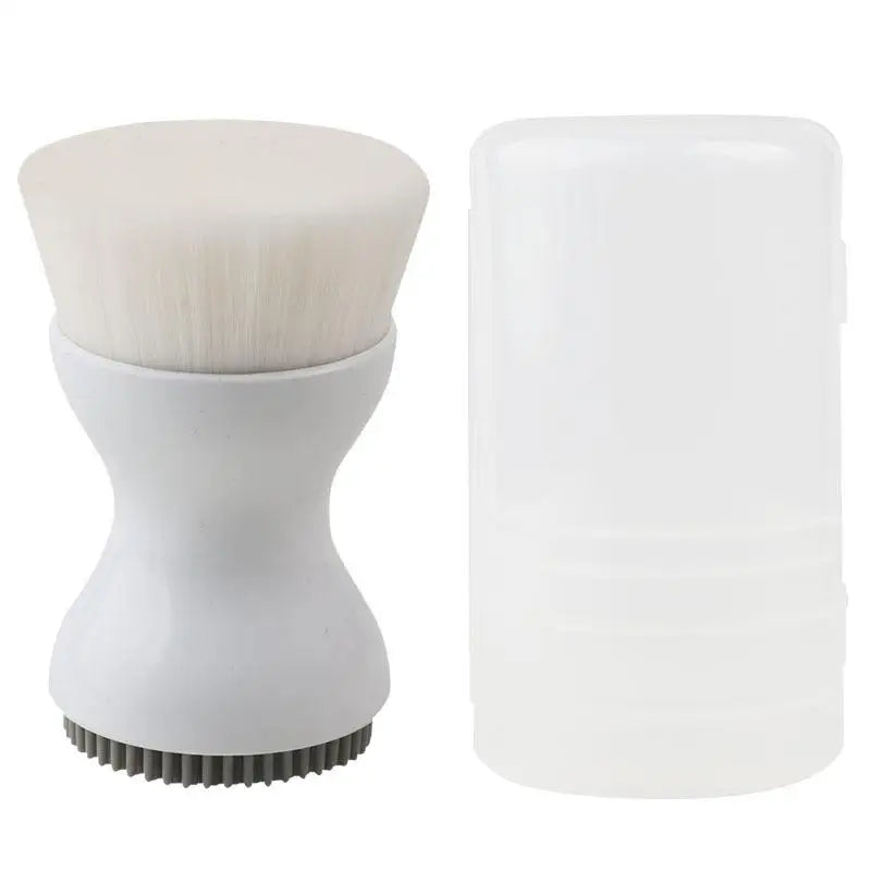 Mini Manual Facial Cleansing Brush Double-sided Silicone Massage Tool Qme White