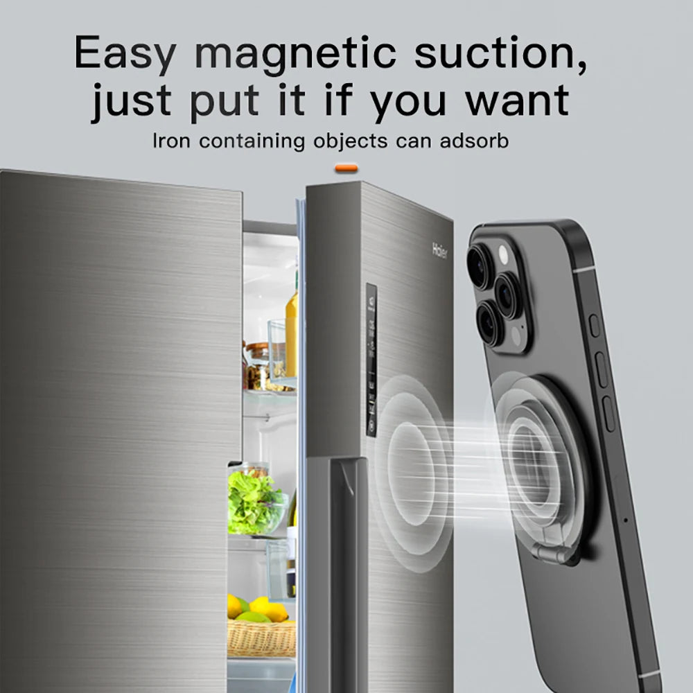 Double Sided Magnetic Phone Ring Holder Portable Folding Cellphones Stand Support Bracket for iPhone 16 15 14 For Huawei Xiaomi Qme