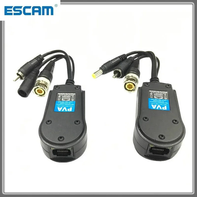 ESCAM 230PVA 200M Range For HD CVI/AHD/TVI Twisted BNC CCTV Passive Transceivers Cat5 CCTV UTP Video Balun IPC For 2MP 3MP 4MP Qme