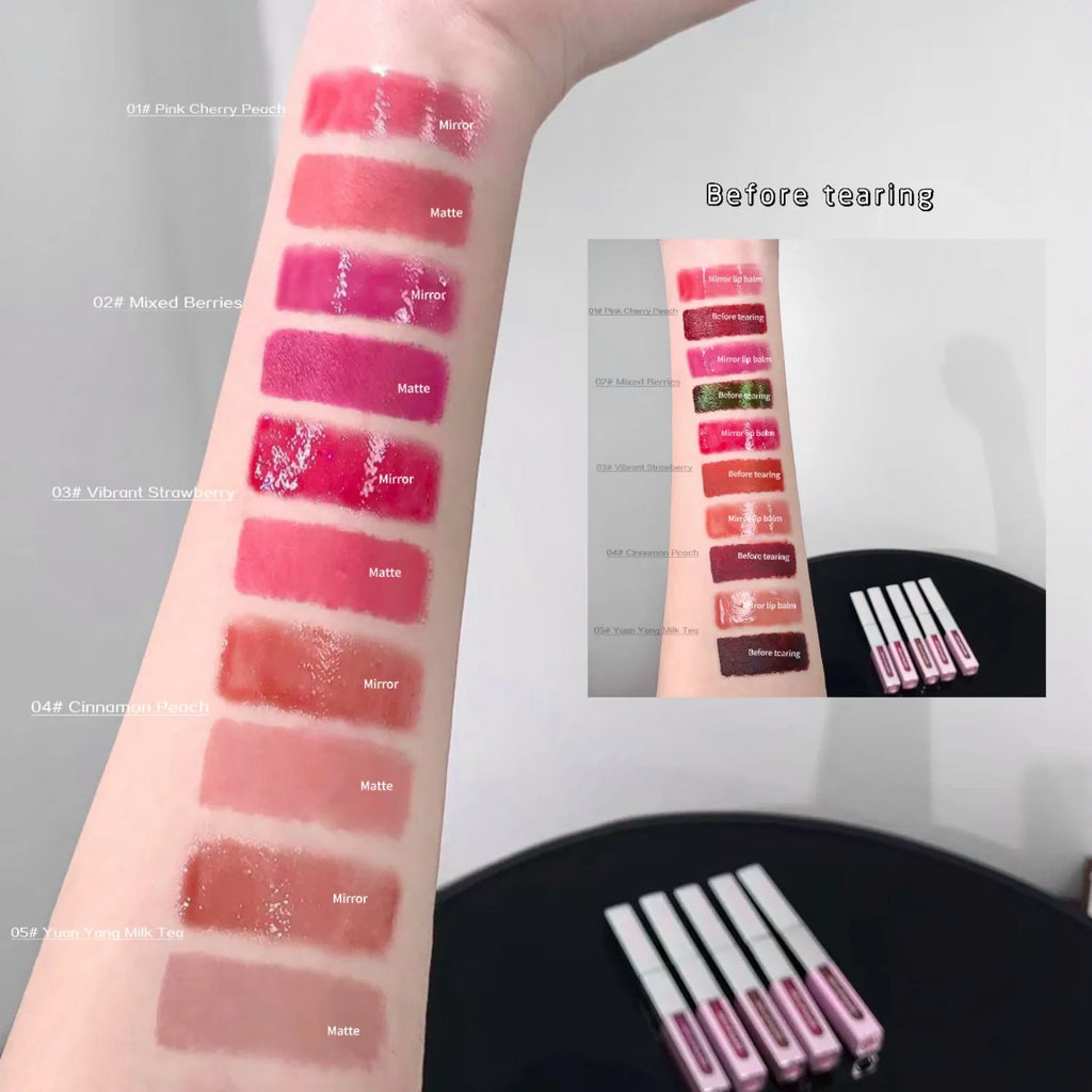 SHAQINUO Peel Off Stain Lip Oil Duo Dual Action Treatment Instant Qme