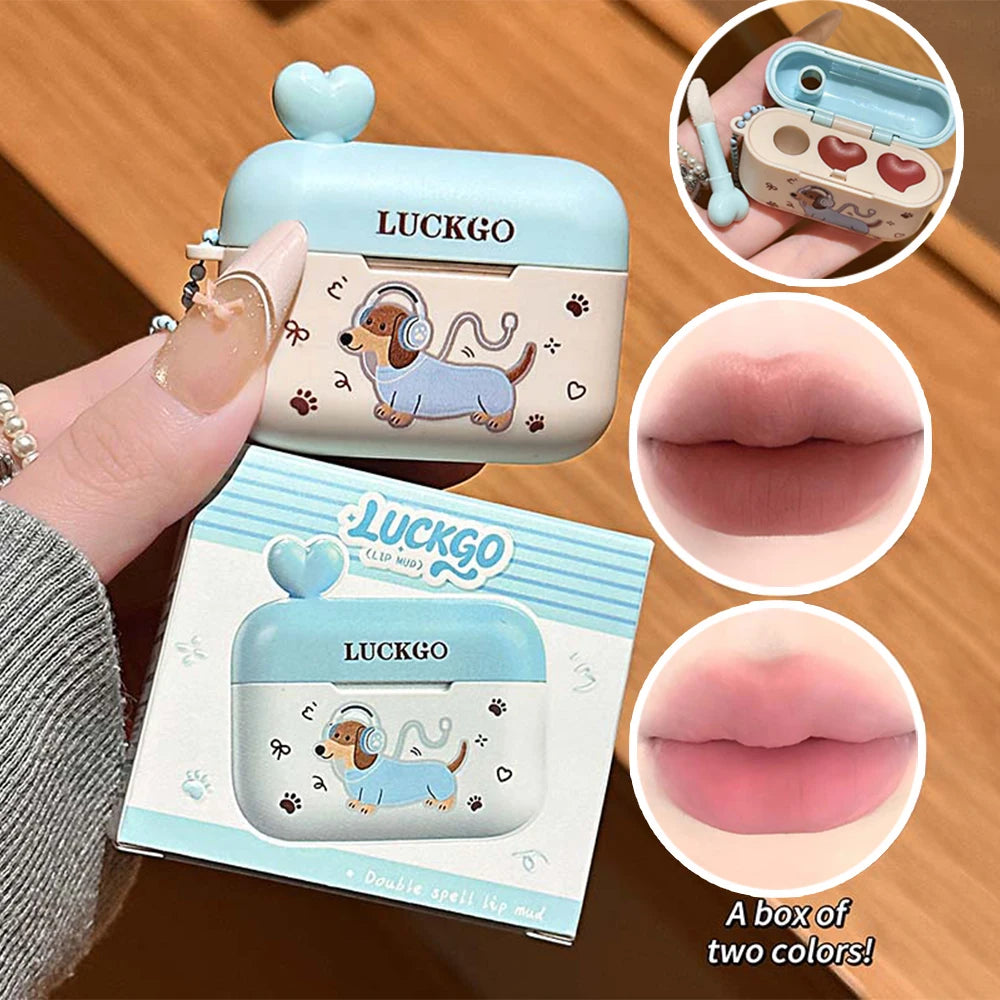 LUCKGO Double Tube Velvet Matte Lip Glaze Combination Two-pack Qme