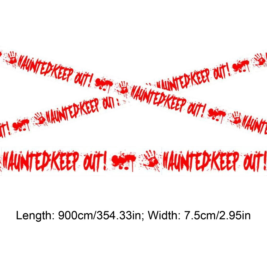 Halloween Warning Tape Safety Signs Caution Fright Crime Scene Tape Holiday Party Haunted House Horror Scene Decor Supplies Qme