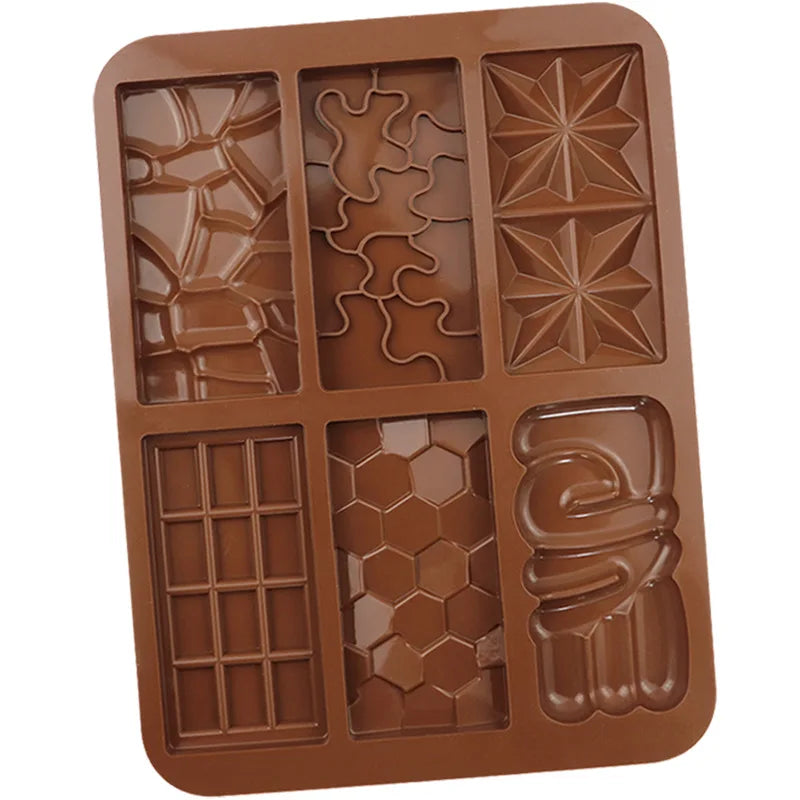 ^6 Grids Silicone Mini Rectangular Chocolate Mold Ice Plate Mousse Cake Decoration Baking Mold Biscuit Jelly Candy Tools DIY Qme