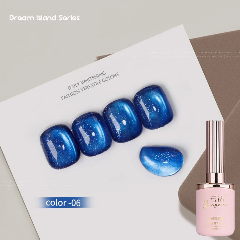 36 Colors Cat Eye Gel Polish Set, 15ml Magnetic Soak Off UV LED Gel Nail Kit, Fine Nano Pigment Shimmer Nail Art Manicure Qme 06