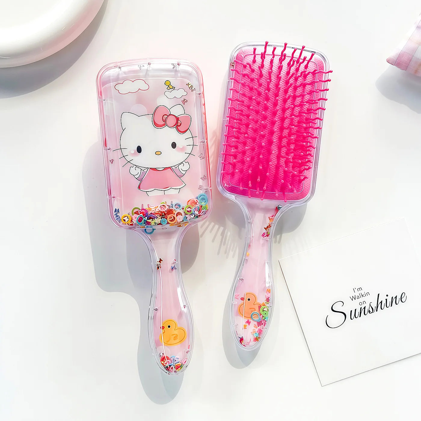 Hello Kitty Kuromi Square Clear Comb Cartoon Cushion Comb Hair Comb & Scalp Massager Air-Cushion Comb Qme 9