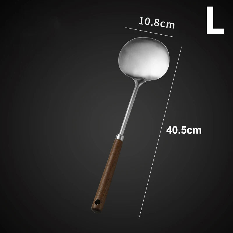 CC11Stainless Steel Spatula Non Slip Mushhead Cooking Shovel Long Qme L