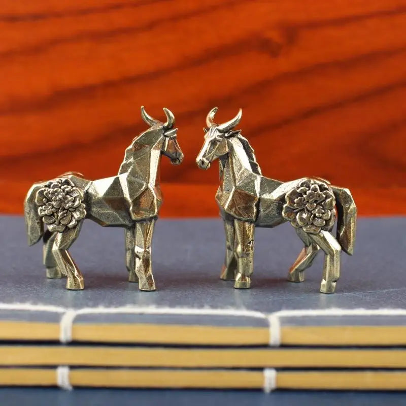 Horse Home Decor Ornament, Zodiac Sign, Horse Brass Statue Ornament Get Rich Immediately, Handicraft, Brass Ornament Qme