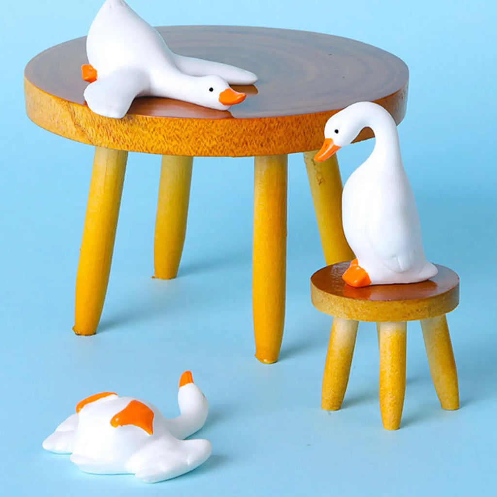 Dashboard Figurines 6 Pieces Animal Geese Figurine Ornament Desktop Statue Accessories for SUV RV Interior Office Road Trip Qme