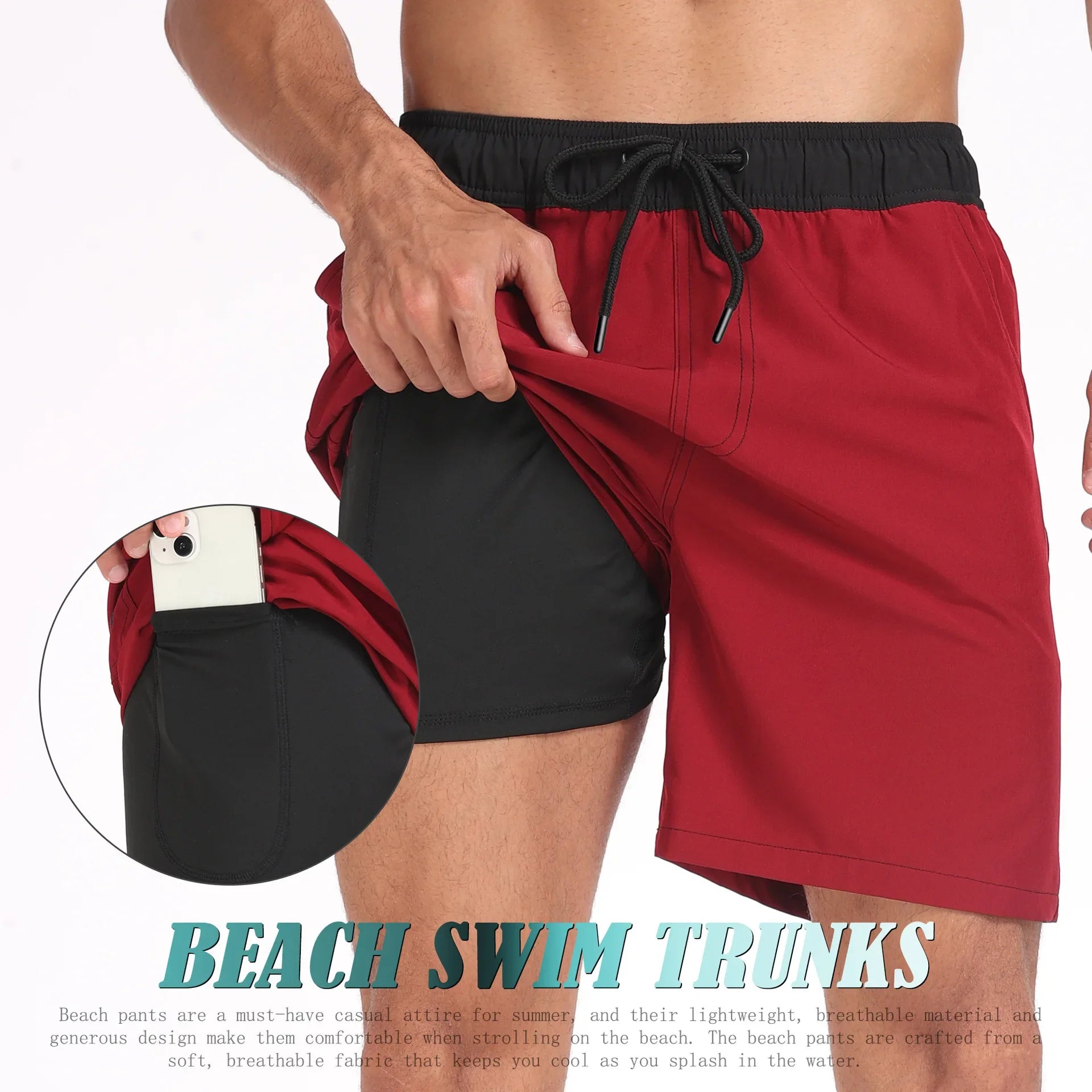 Men's Casual Large Beach Pants Corner Milk Silk Inner Street Clothing