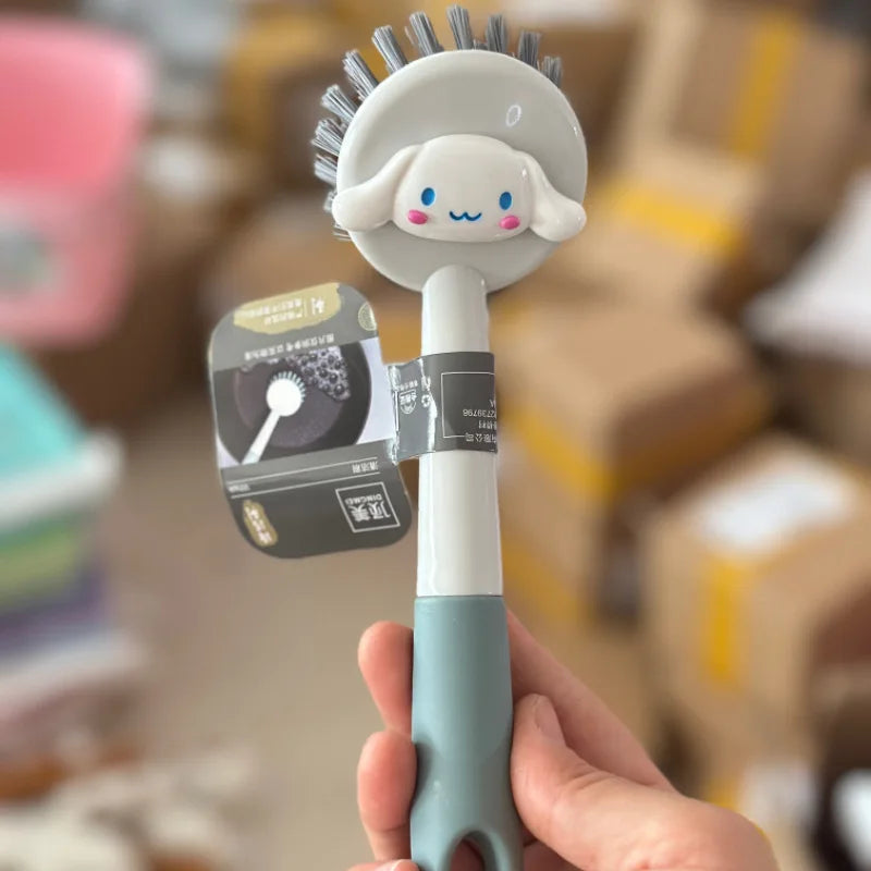 Hello Kitty Personalized Cartoon Cleaning Brush Cute Multifunctional Brush Pot and Dish Brush Qme 5