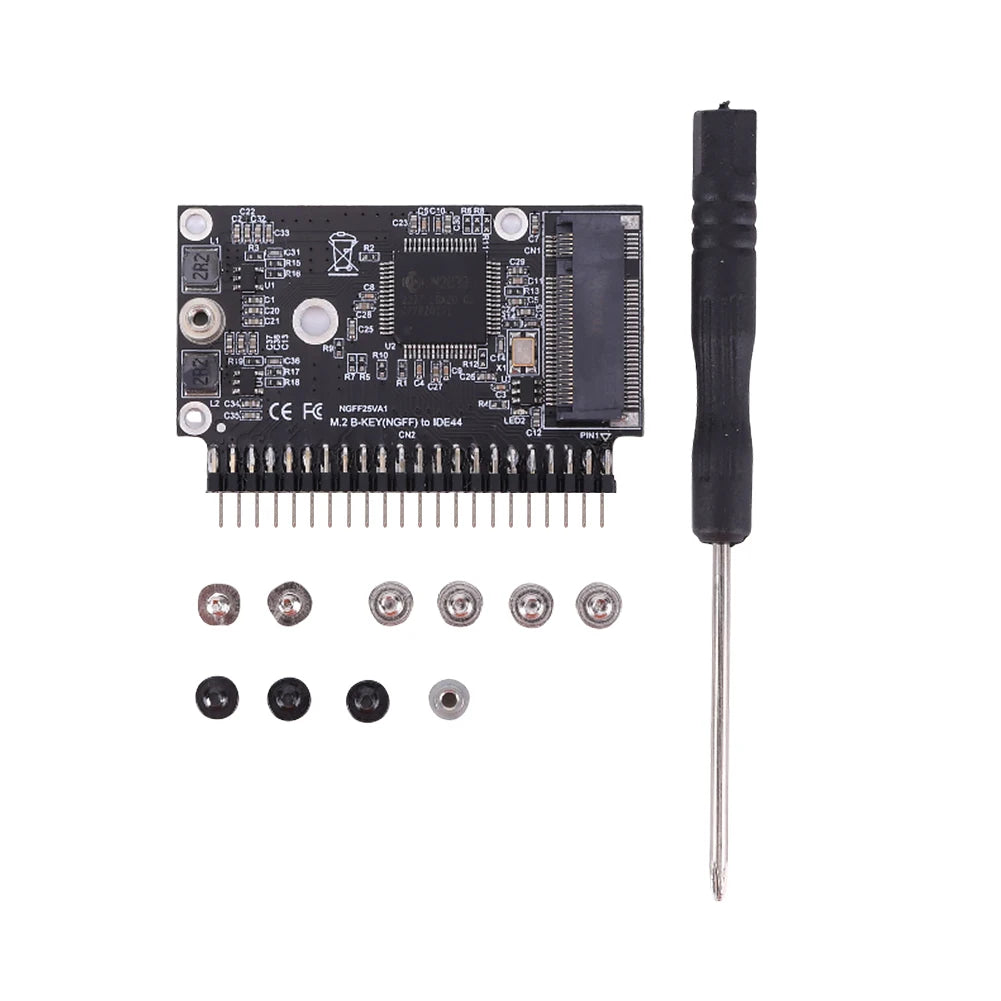 M.2 NGFF SATA SSD To 2.5inch IDE 44pin Adapter M.2 IDE Adapter SATA Adapter Card for Notebook Laptop Desktop Computer and More Qme black