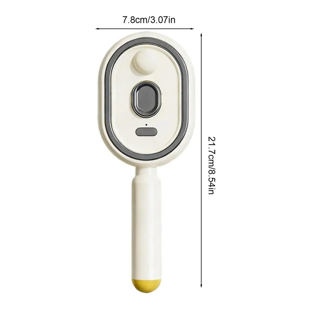 Steam Brush for Hair Rechargeable Detangling Comb with Oil Measuring Cup Steam Straightener Brush for Home Smoothing Curly Thick Qme Beige