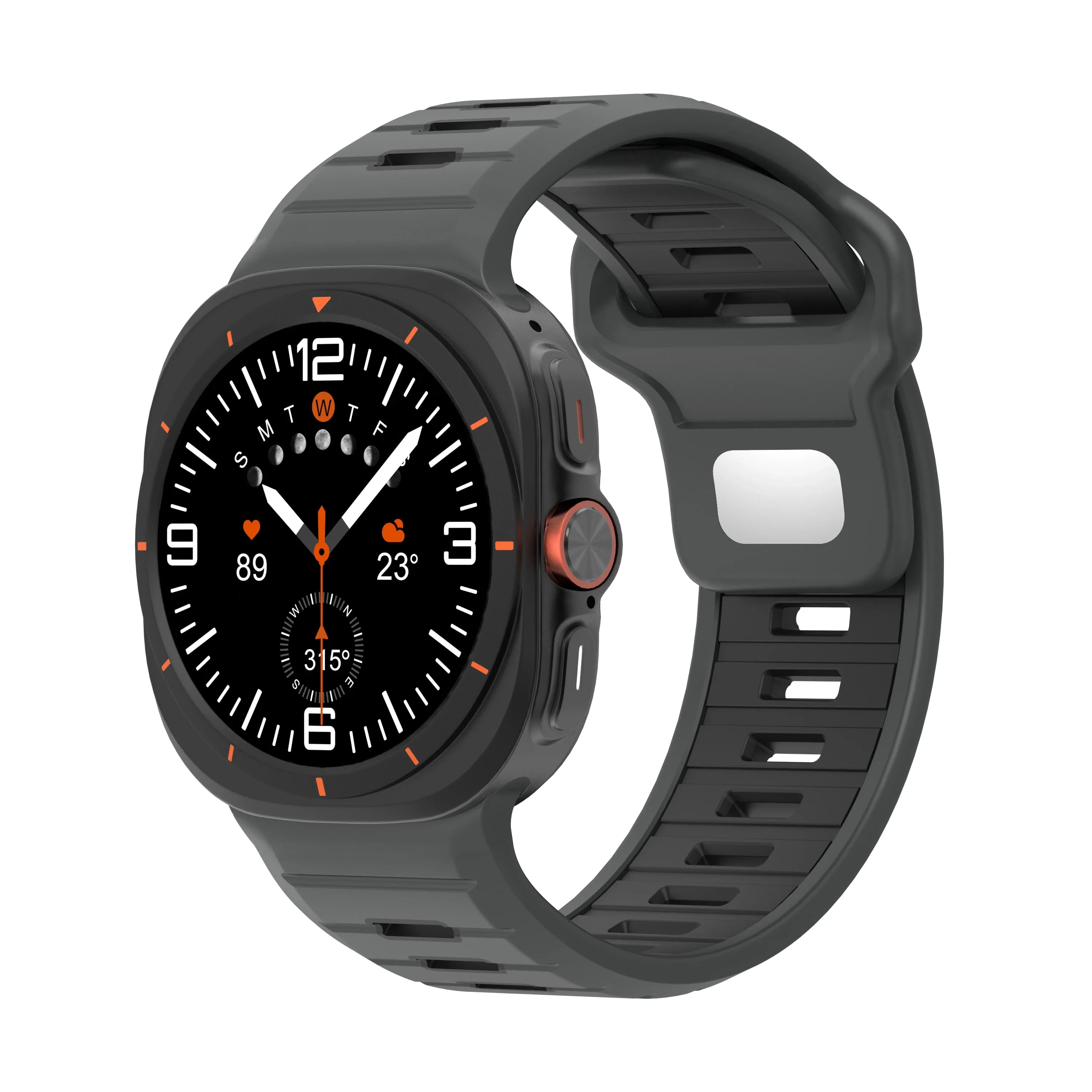 Sports Silicone Strap For Samsung Galaxy Watch Ultra 47mm Soft Loop Two Color Band For Samsung Galaxy 7 Ultra No Gaps Watchband Qme Grey Galaxy Ultra 47mm