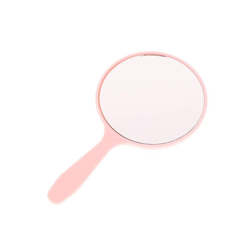 Handle Hand Mirror SPA Salon Compact Mirrors Eyelash Extension Qme Pink