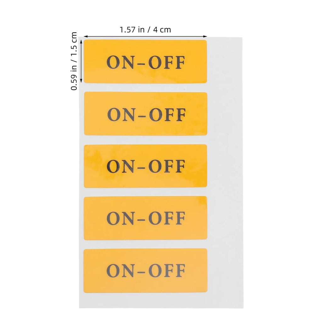 10Pcs Switch Power Label Stickers on Off Symbols Self Adhesive Light Switch Decals Appliance Office Equipment Identification Qme