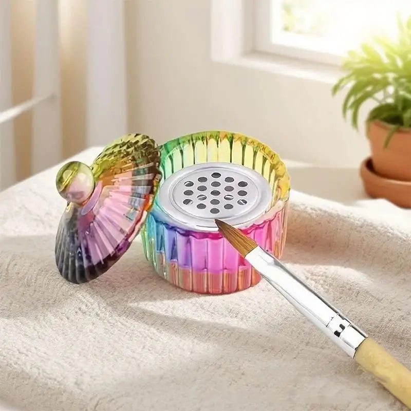 Colorful Crystal Acrylic Powder Liquid Nail Cup Lid Ideal DIY Art At Qme