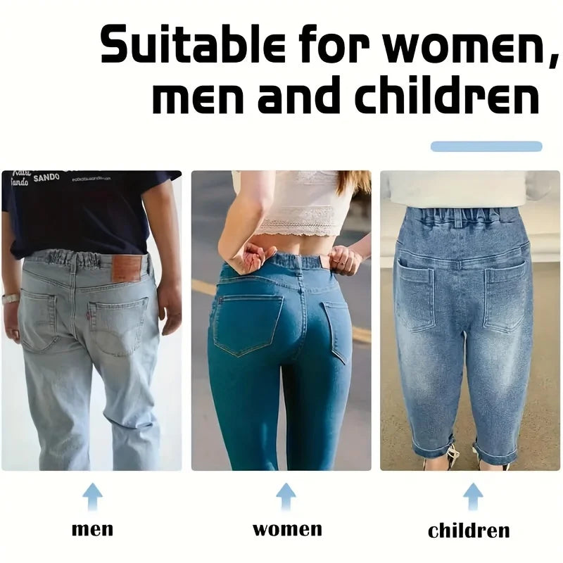 6Pcs Elastic Band Men's and Women's Adjustable Belt Tight Set - Seam-free Pants Button Adjuster Qme
