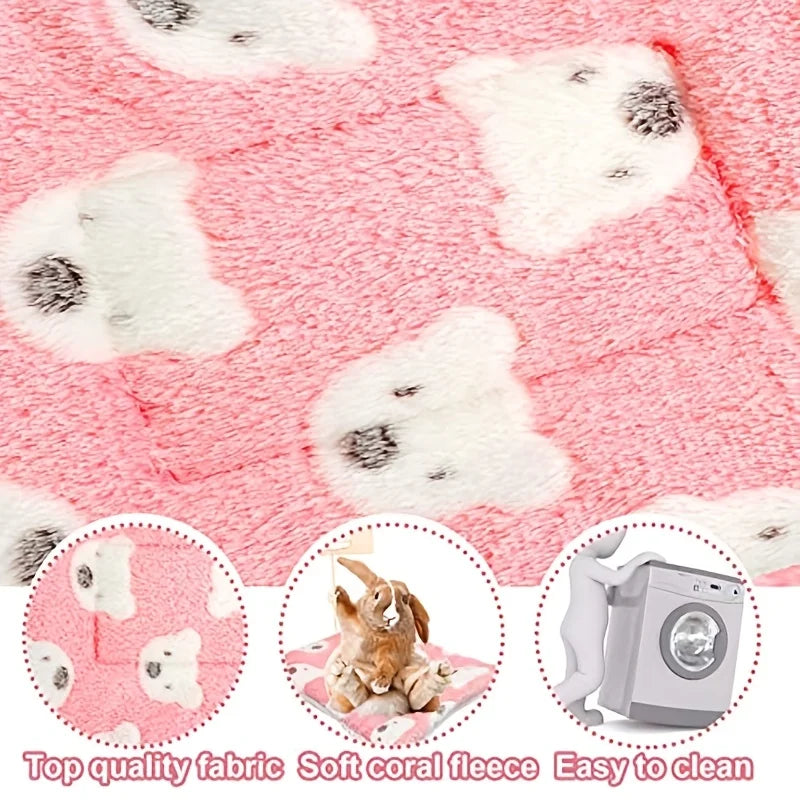 Rabbit guinea pig bed soft rabbit pad warm pad, small animal winter bed sleeping pad, suitable for indoor pet pads Qme