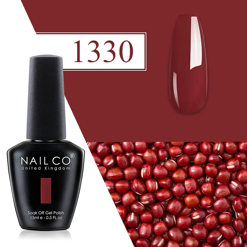 NAILCO Red Gel Nail Polish Wine Purple Semi Permanent Soak Off UV